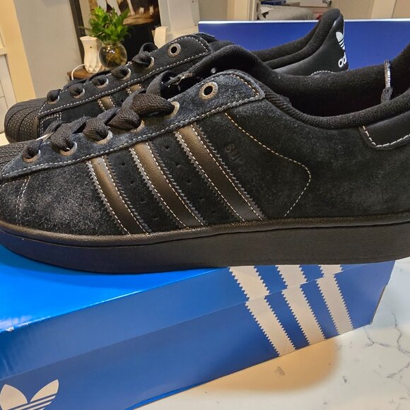 adidas Originals SUPERSTAR II MEN'S SHOES JH5470 black ON Black MENS 13 NEW - Picture 2 of 8